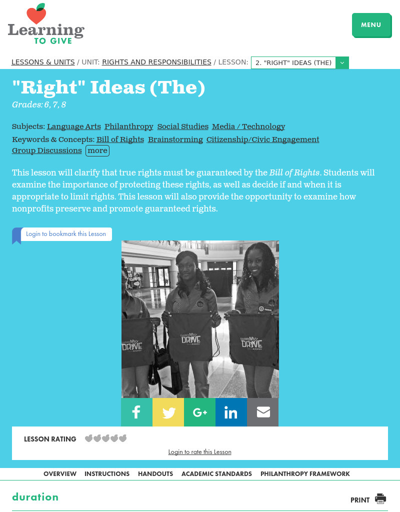 The "Right" Ideas Lesson Plan