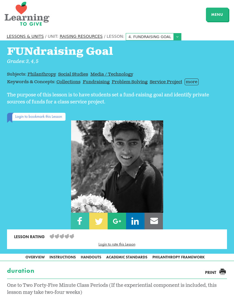 FUNdraising Goal Lesson Plan