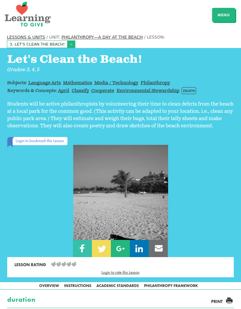 Let's Clean the Beach! Lesson Plan