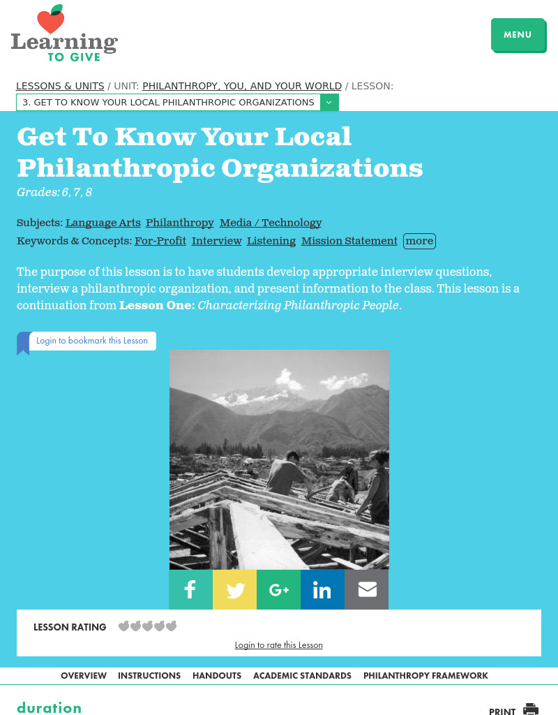 Get To Know Your Local Philanthropic Organizations Lesson Plan