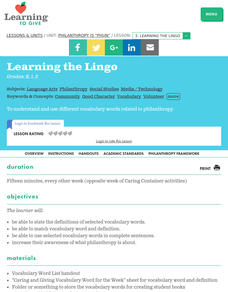 Learning the Lingo Lesson Plan