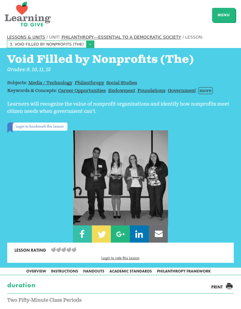 The Void Filled by Nonprofits Lesson Plan
