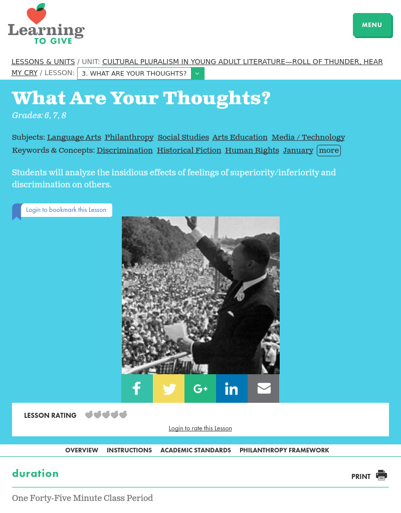 What Are Your Thoughts? Lesson Plan