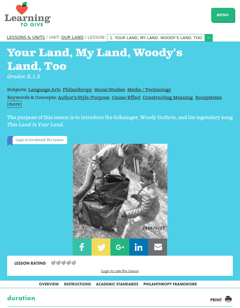 Your Land, My Land, Woody's Land, Too Lesson Plan