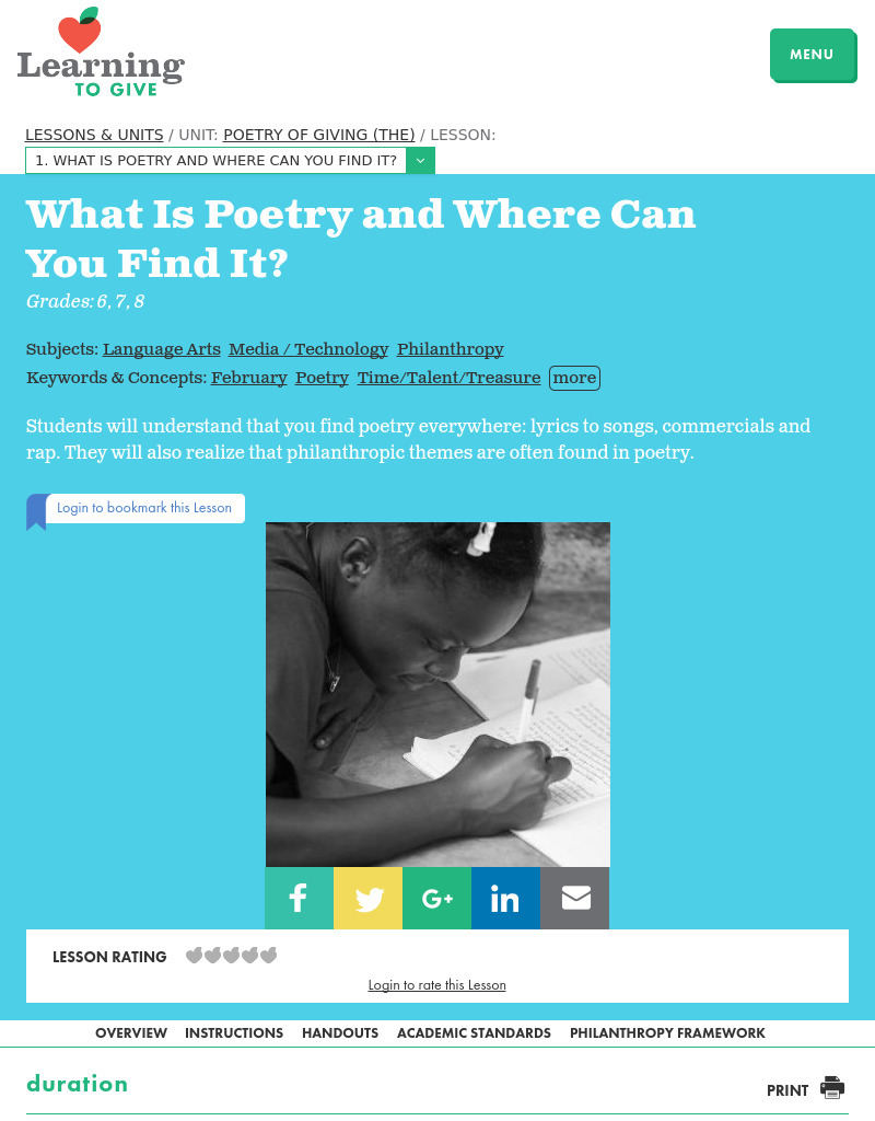 What is Poetry and Where Can You Find It? Lesson Plan