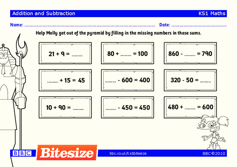 Addition and Subtraction Worksheet