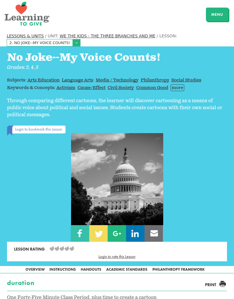 No Joke -- My Voice Counts! Lesson Plan