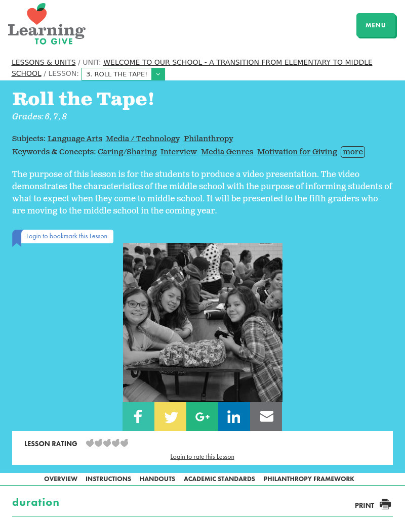 Roll The Tape! Lesson Plan
