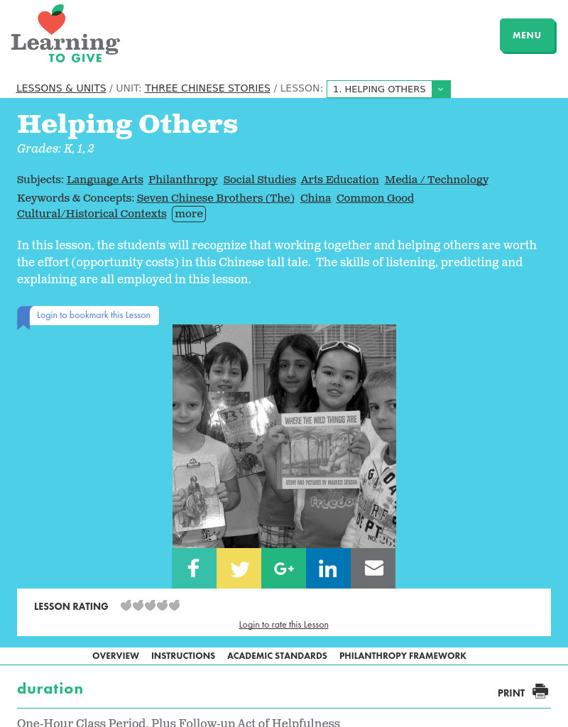 Good Will - Three Chinese Stories Lesson Plan