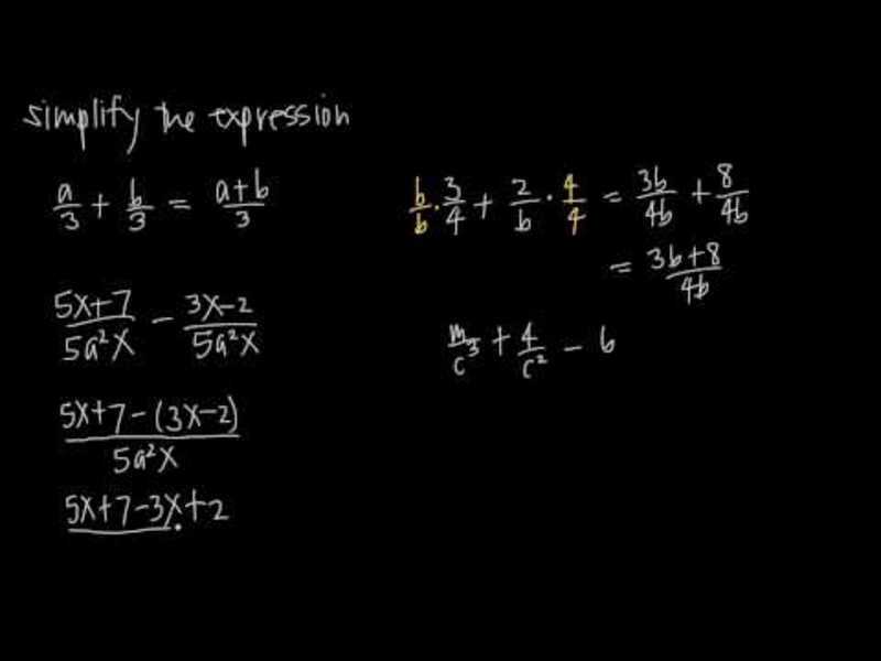 Addition and Subtraction of Rational Expressions Instructional Video