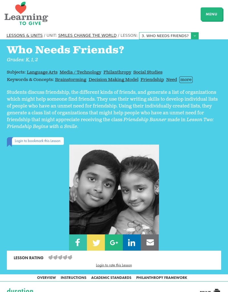 Who Needs Friends? Lesson Plan