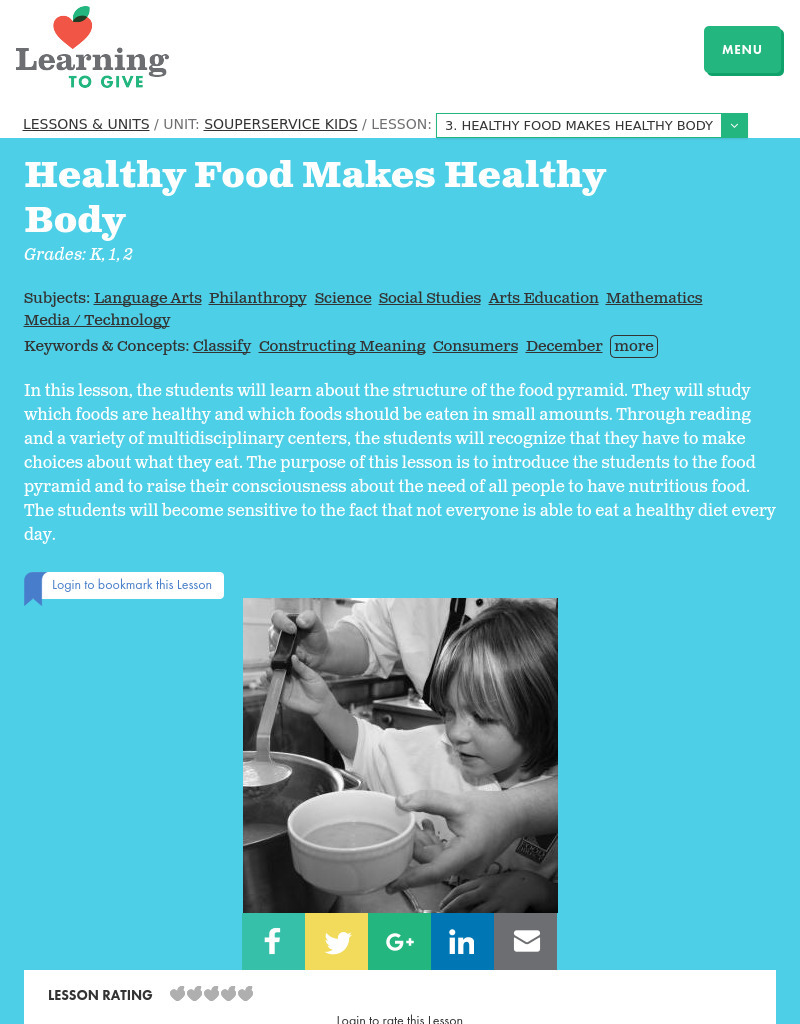 Heathly Foods Makes Heathly Body Lesson Plan