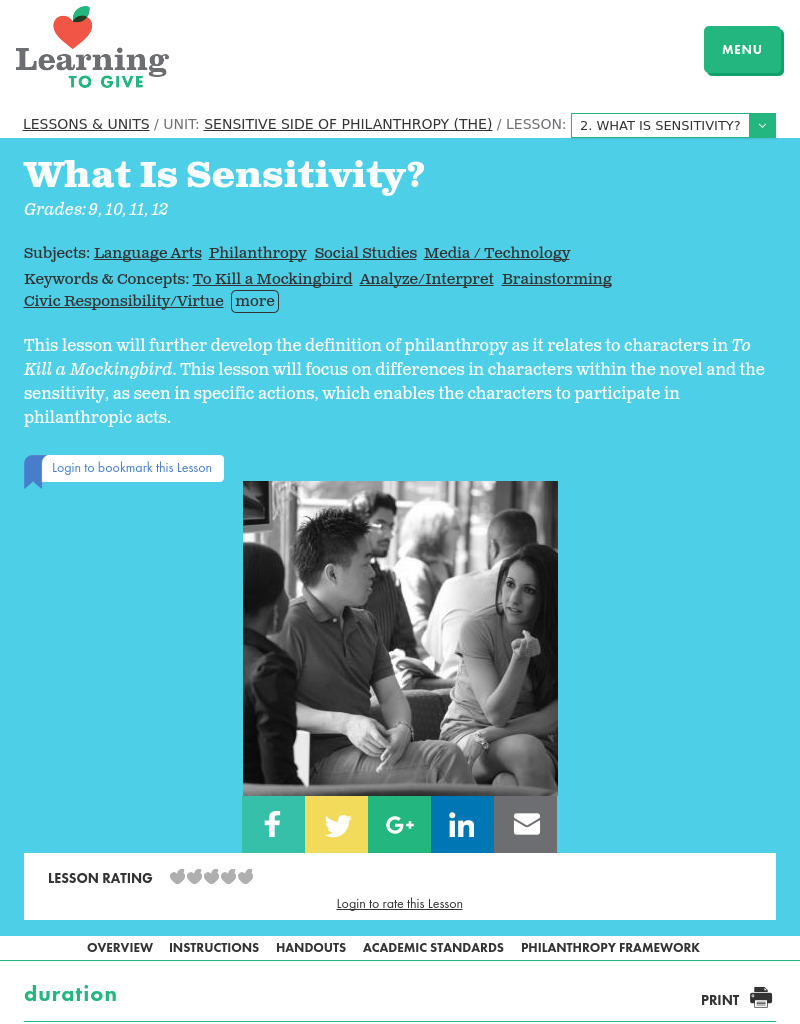 What is Sensitivity? Lesson Plan