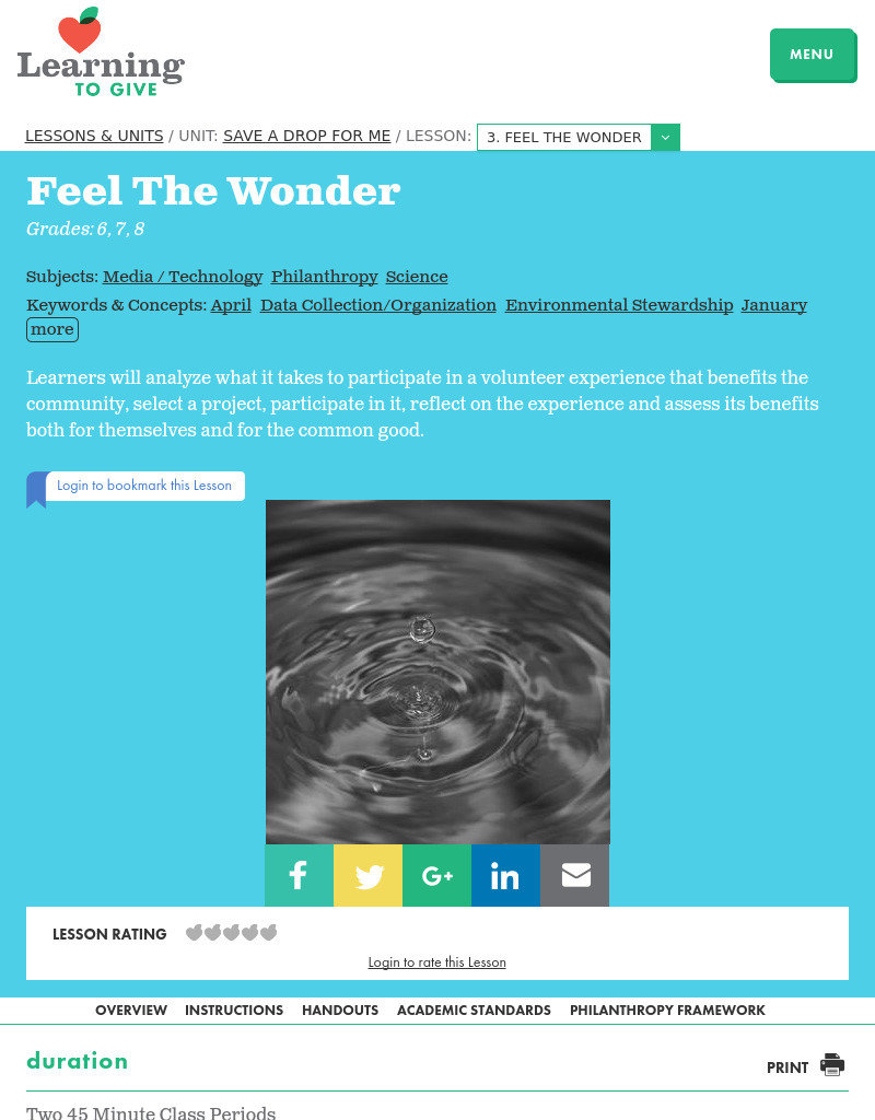 Feel the Wonder Lesson Plan