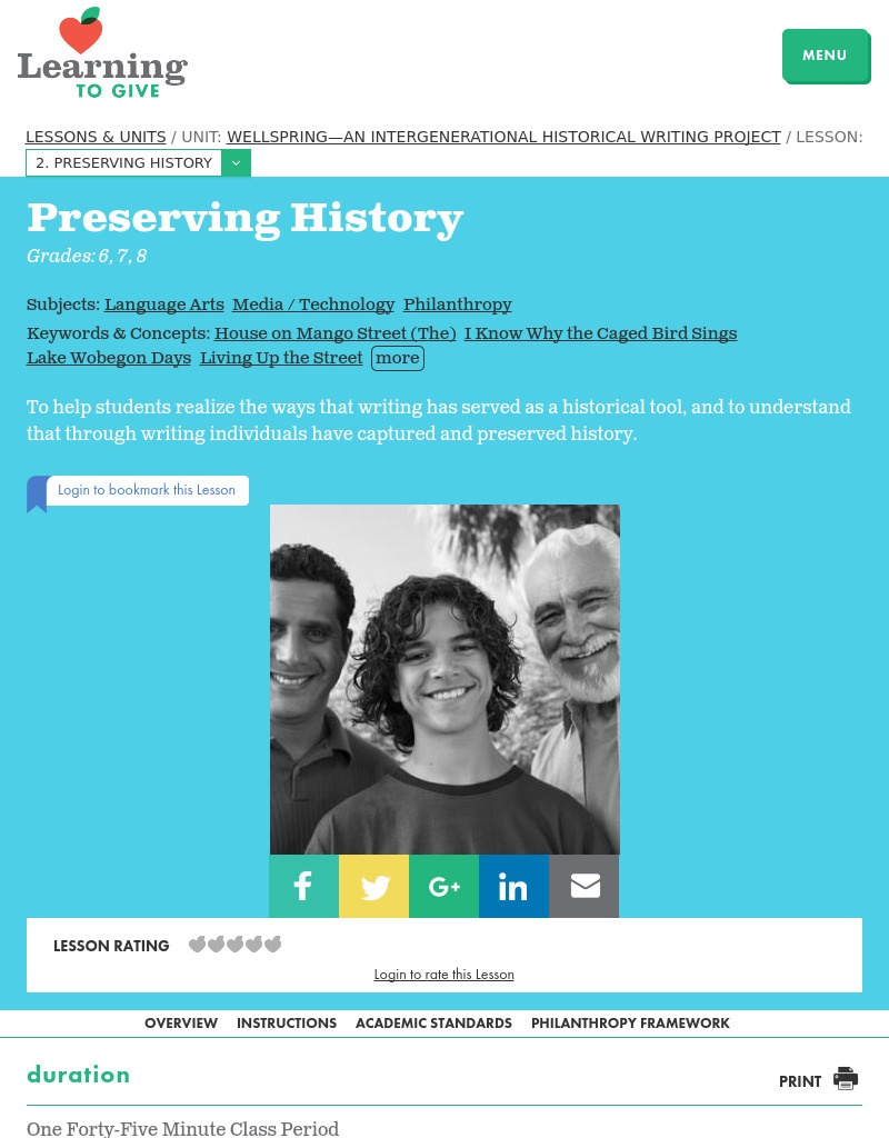 Preserving History Lesson Plan