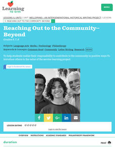 Reaching Out to the Community -- Beyond Lesson Plan