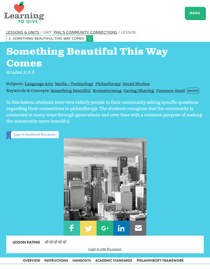 Something Beautiful This Way Comes Lesson Plan