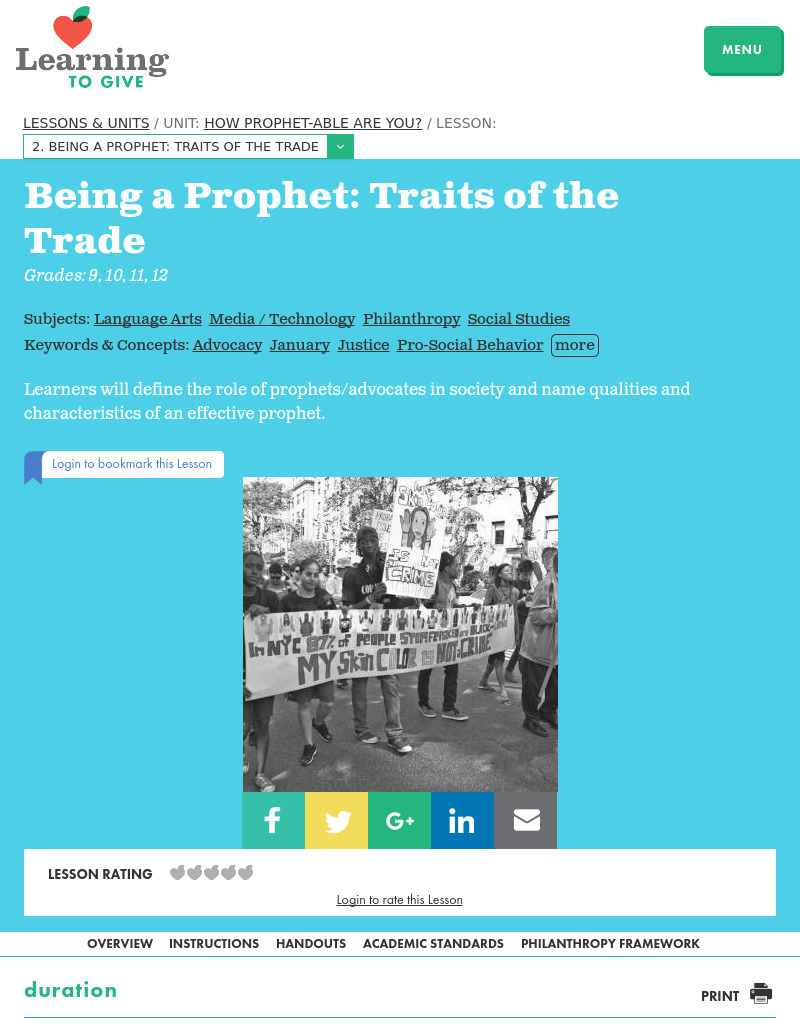 How Prophet-able Are You? Lesson Plan