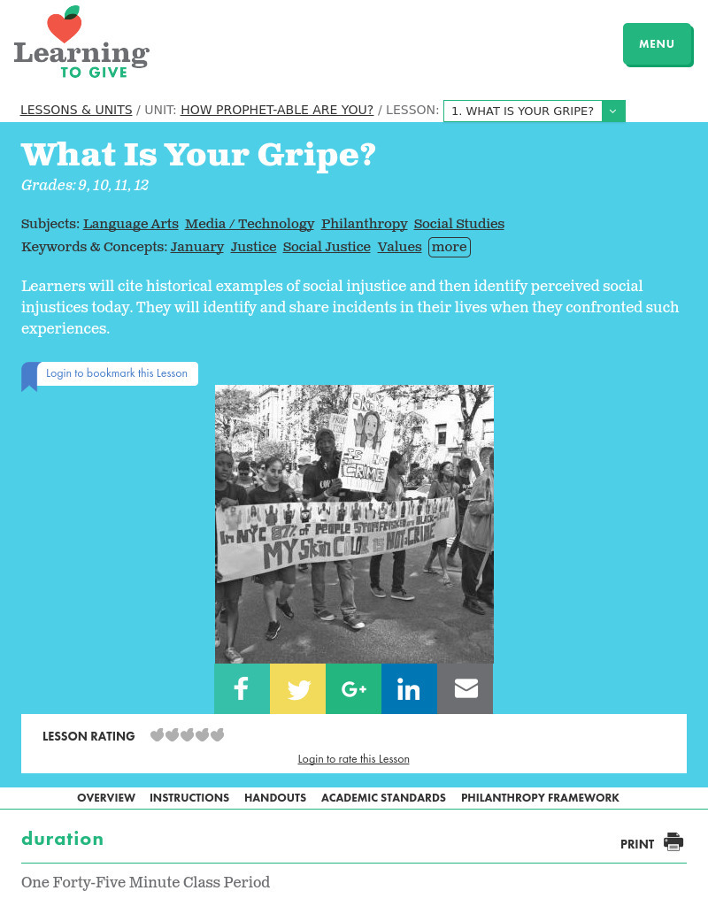 What Is Your Gripe? Lesson Plan