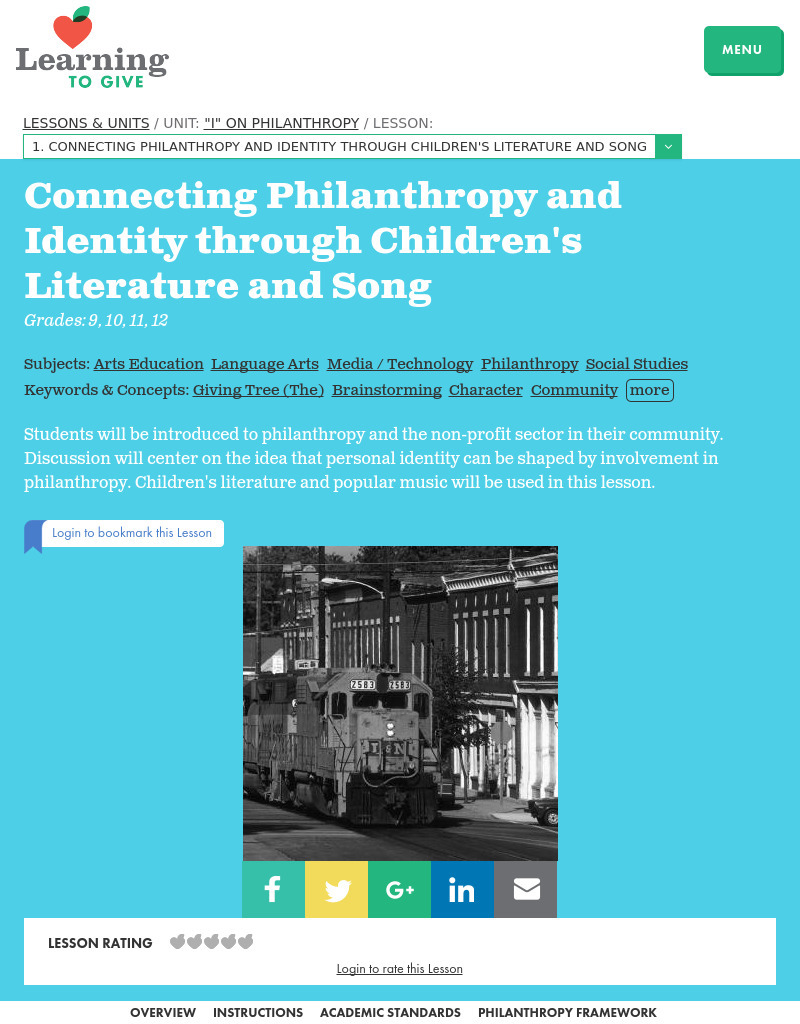 "I" On Philanthropy Lesson Plan