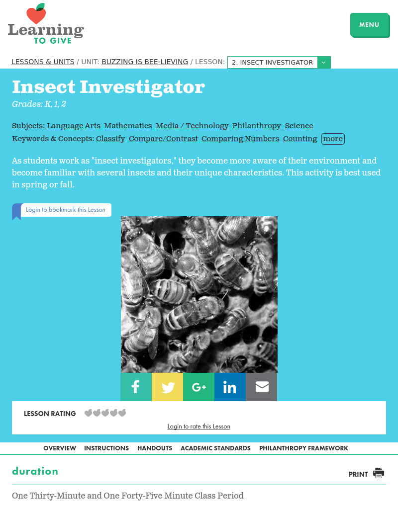 Insect Investigator Lesson Plan