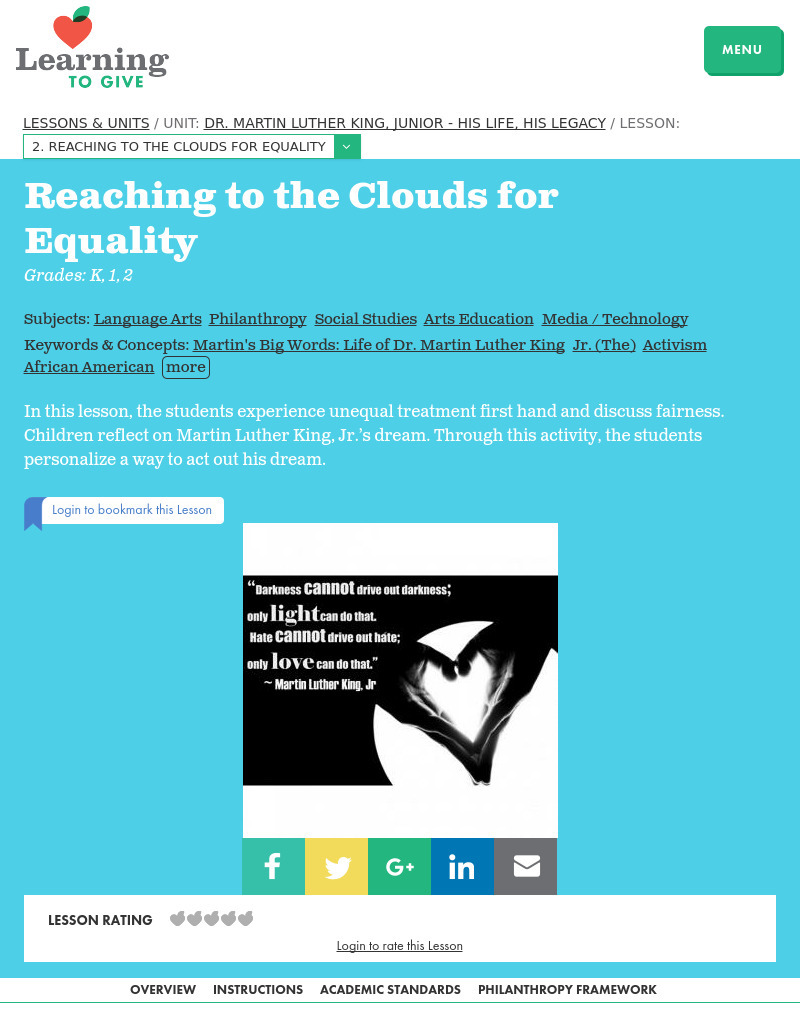 Reaching the Clouds for Equality Lesson Plan