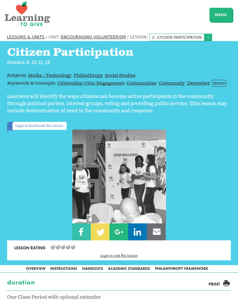 Citizen Participation Lesson Plan