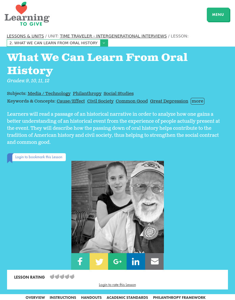 What We Can Learn From Oral History Lesson Plan