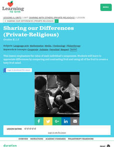 Sharing our Differences (Private-Religious) Lesson Plan