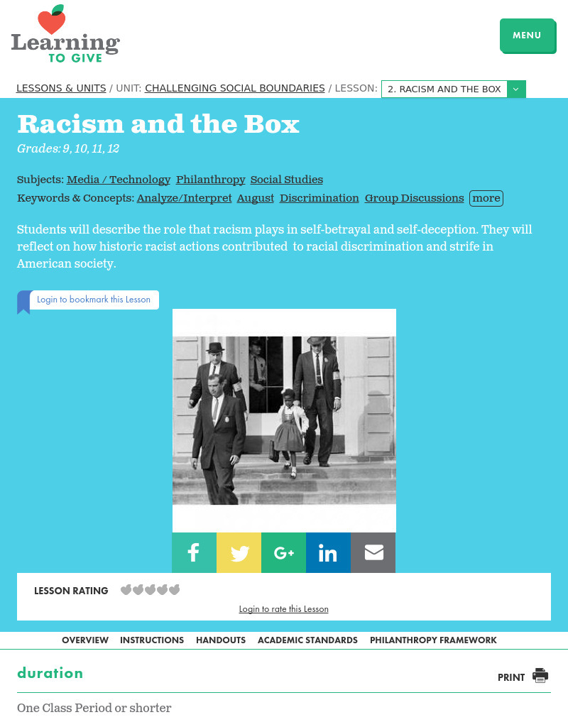 Racism and the Box Lesson Plan