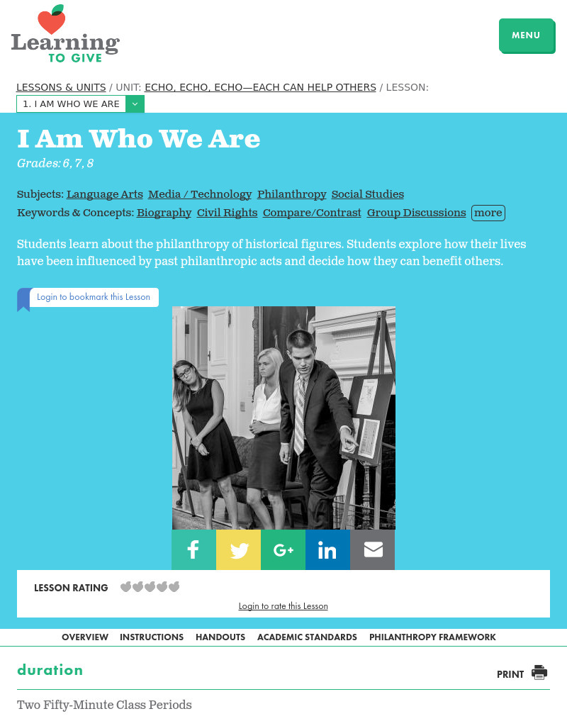 I Am Who We Are Lesson Plan