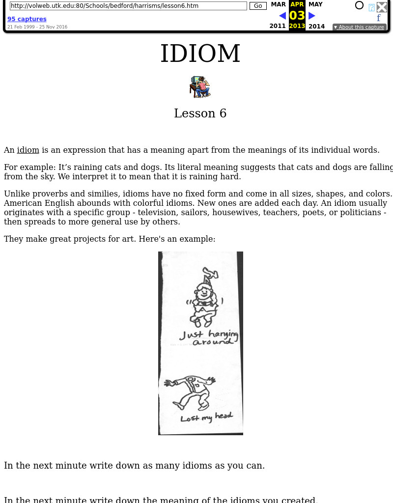 Idiom Worksheet