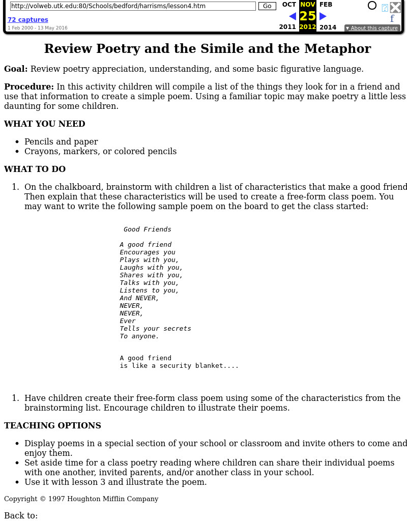 Review Poetry and the Simile and the Metaphor Lesson Plan