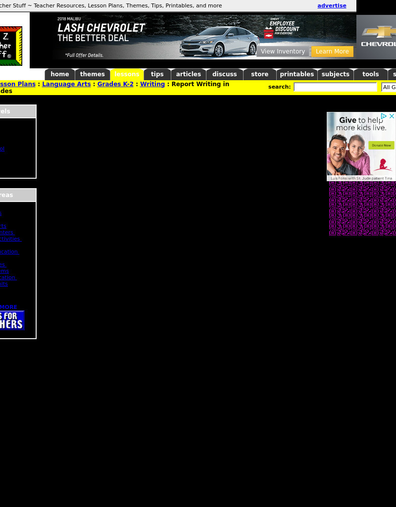 Report Writing in Primary Grades Lesson Plan