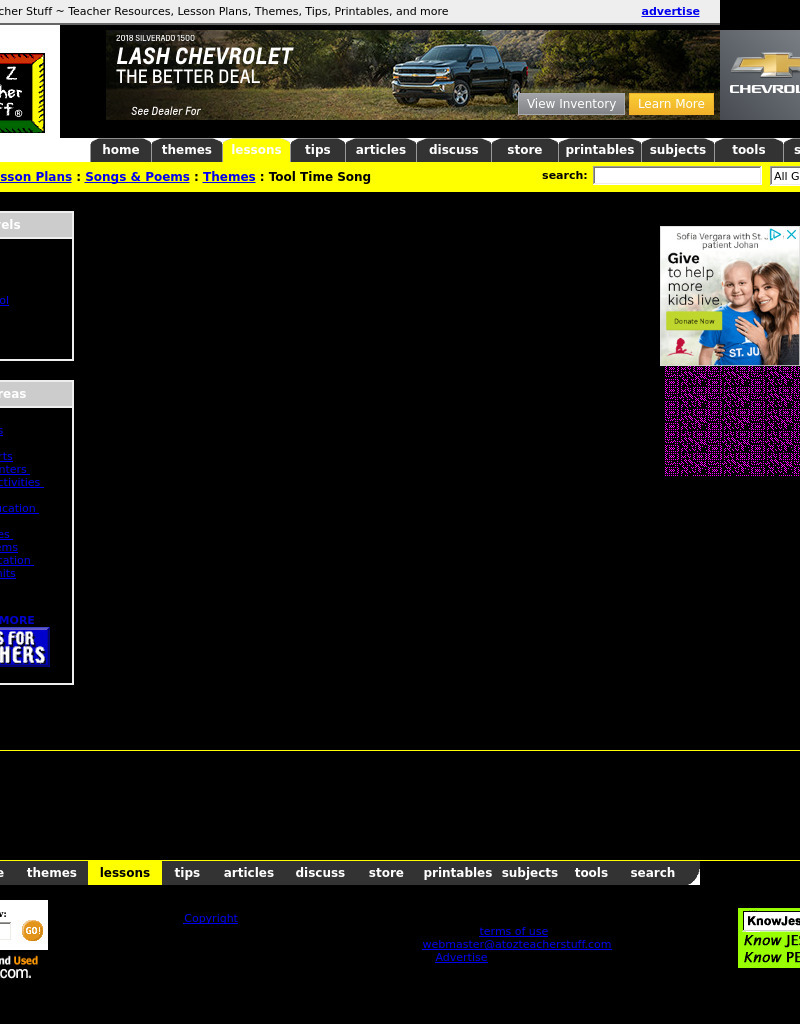 Tool Time Song Lesson Plan