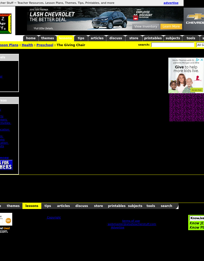 The Giving Chair Lesson Plan