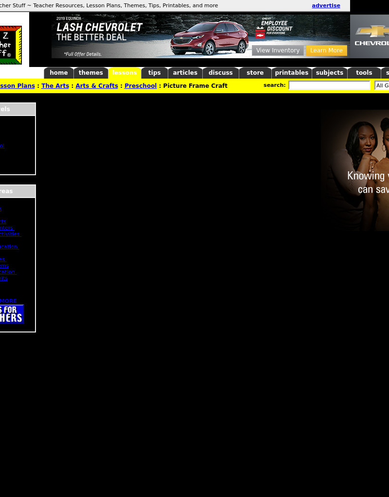 Picture Frame Craft Lesson Plan