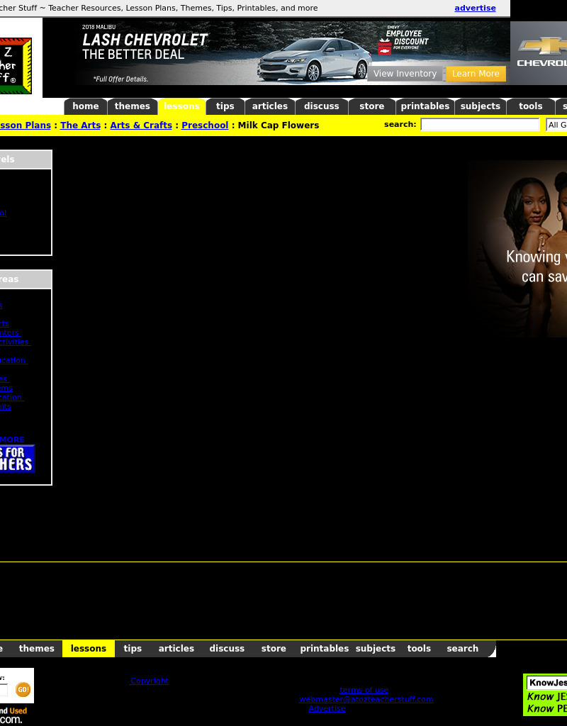 Milk Cap Flowers Lesson Plan