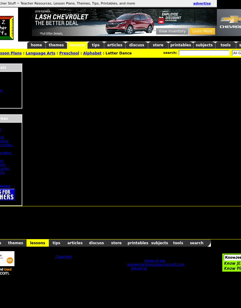 Letter Dance Lesson Plan