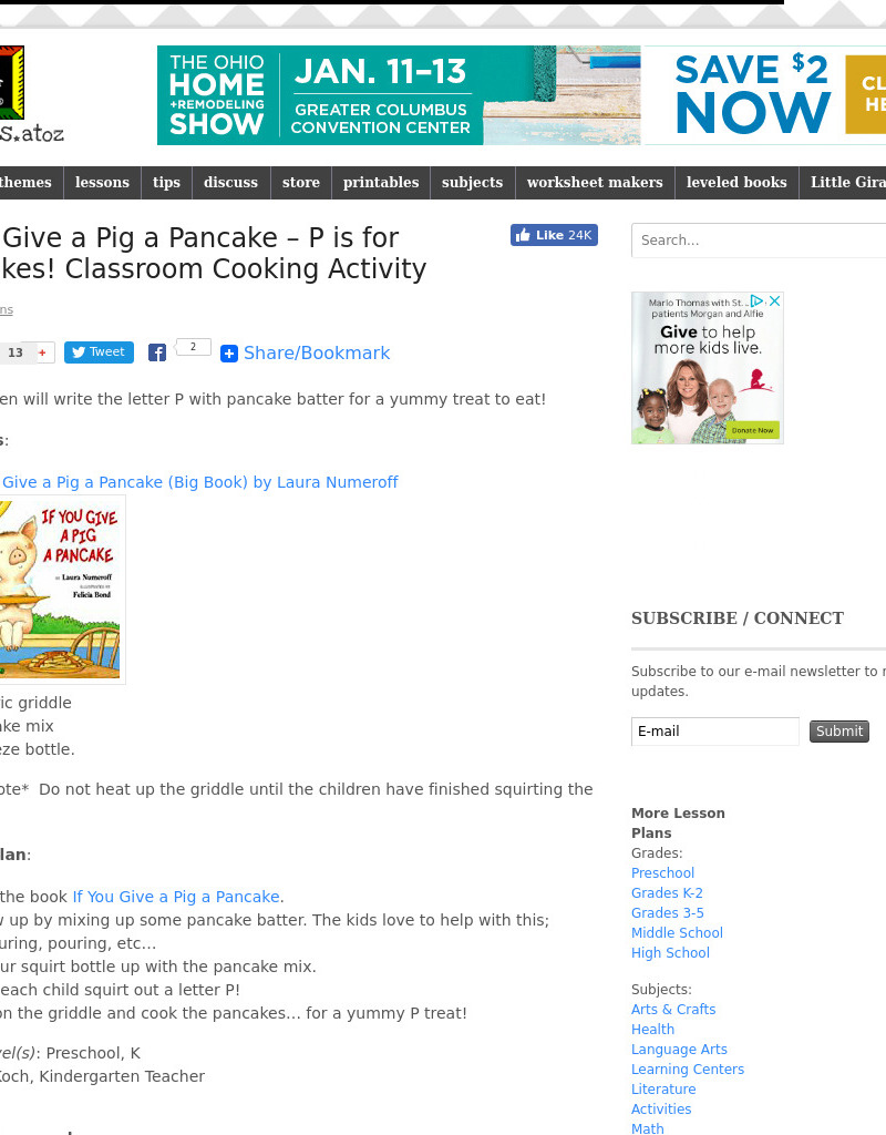 P is for Pancakes Lesson Plan