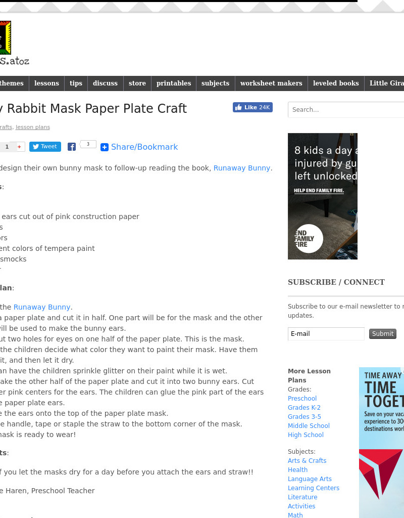 Bunny Rabbit Lesson Plan