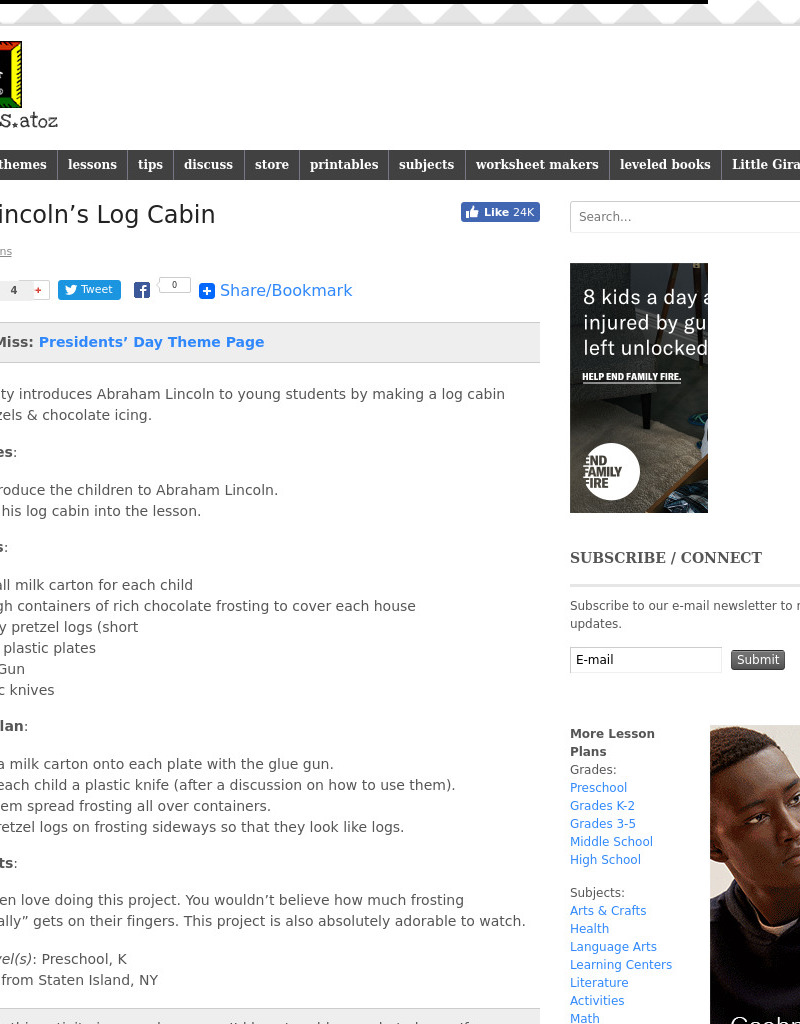 Abe Lincoln's Log Cabin Lesson Plan