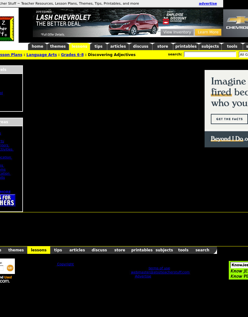 Discovering Adjectives Lesson Plan