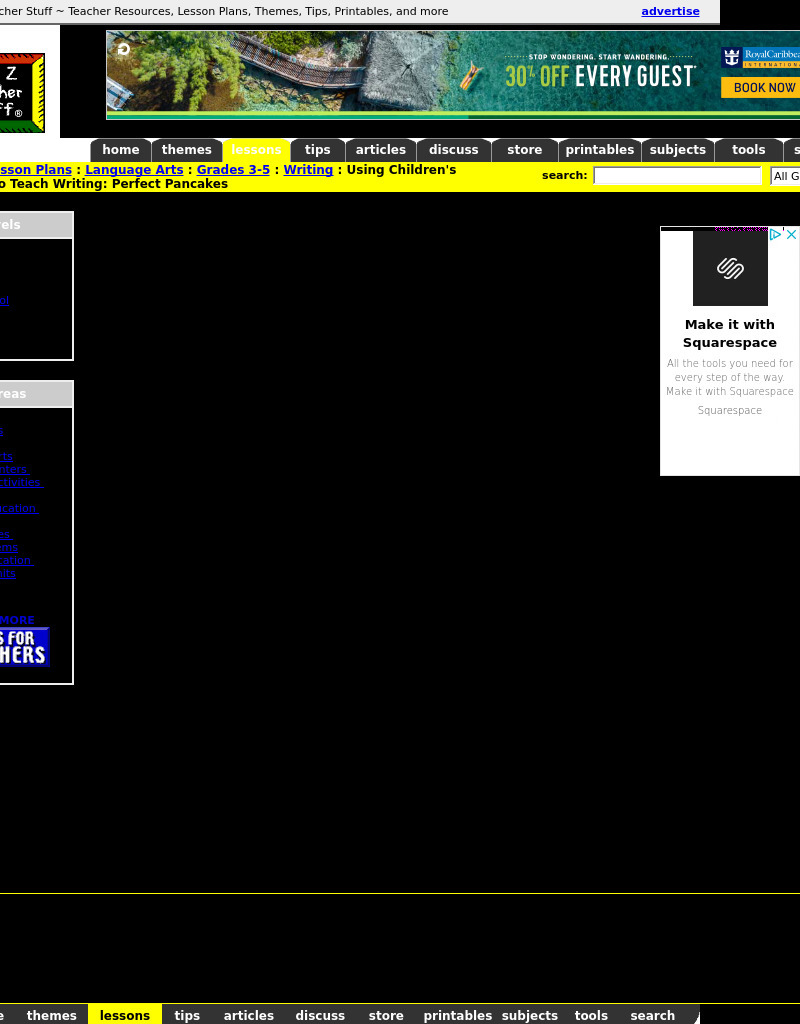 Using Children's Literature to Teach Writing: Perfect Pancakes Lesson Plan