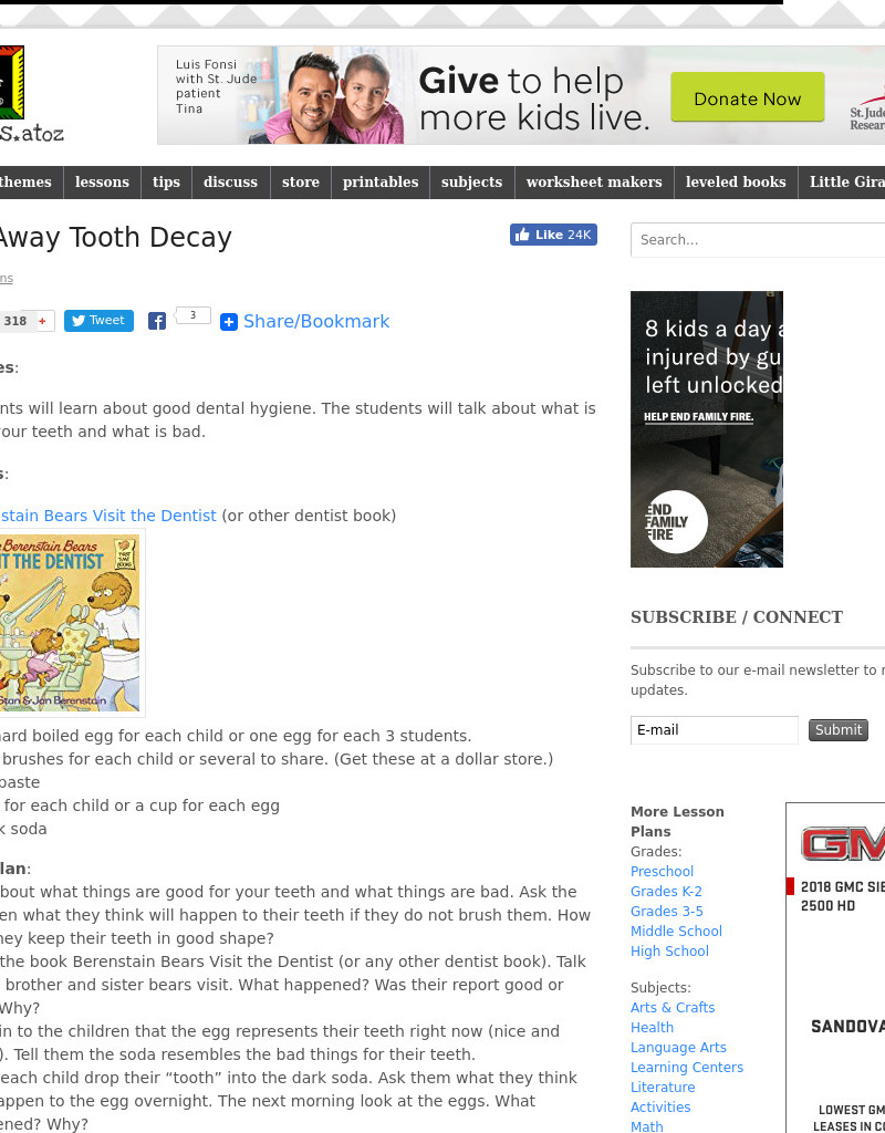 Stay Away Tooth Decay Lesson Plan