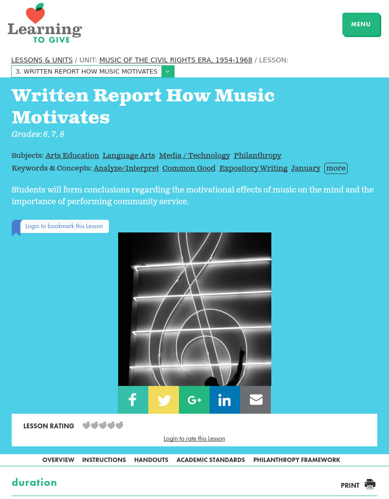 Written Report How Music Motivates Lesson Plan