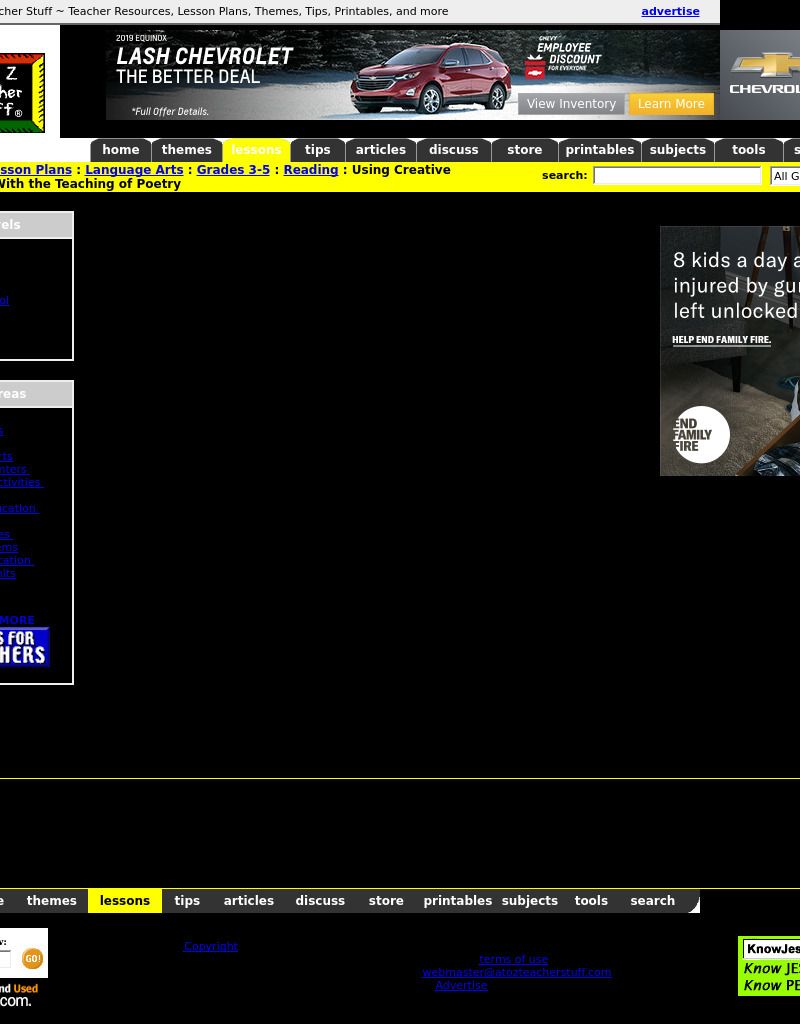 Using Creative Dramatics With the Teaching of Poetry Lesson Plan