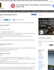 Alphabet Learning Centers Lesson Plan