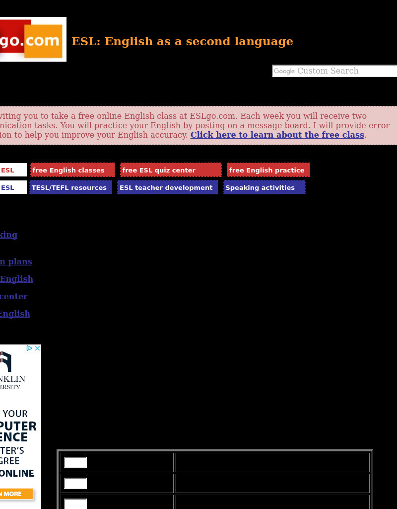 ESL go.com's Raiders class 2 Lesson Plan
