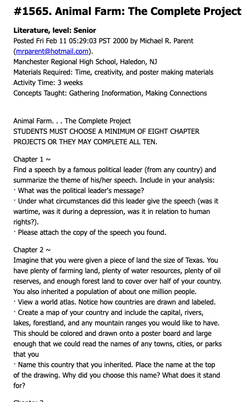 Animal Farm: The Complete Project Lesson Plan